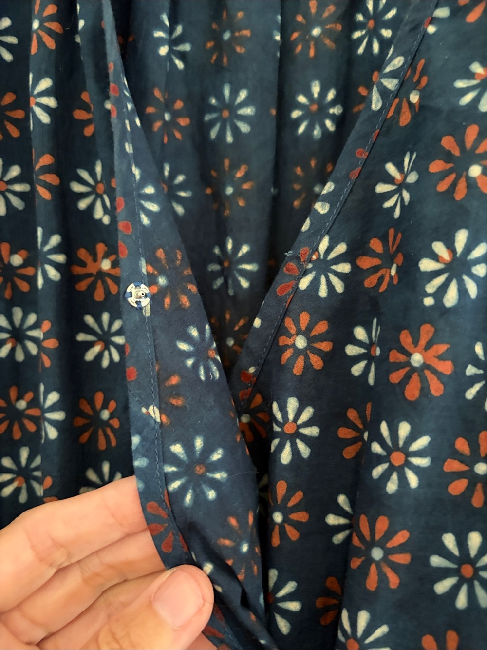 Christy Dawn - Dawn Dress Indigo Daisy Block Print - Picture 3 of 3